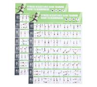 SOIMISS Ensemble de 2 Affiches D'exercices Bandes de Résistance, Format 43x58 Cm, Laminées Recto Verso, pour Entraînement Musculaire et Renforcement à Domicile, Guide Complet