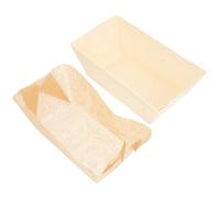 SOIMISS Ensemble de 3 Moules à Pâtisserie Rectangulaires en Bois avec Doublures en Papier, 140x75x50 Mm, Résistants à Haute Température, Outils de Cuisson, Gâteaux et Pâtisserie Maison