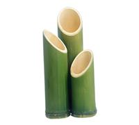 SOIMISS Ensemble de 3 Vases en Bambou Naturel Diamètre 5-6 CM Hauteurs 15-20-25 CM Jardinière Rustique pour Compositions Floristiques et Décorations de Mariage