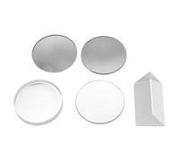 SOIMISS Ensemble de 5 Lentilles Optiques en Verre Clair 3Cm-5Cm Lentilles Convexes et Concaves pour Expériences de Physique Matériel Pédagogique Optique pour Laboratoire Scolaire