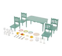 SOIMISS Ensemble Miniature Table et Chaises en Plastique pour Maison de Poupée, Mobilier Mini-la Cuisine Décoratif, Petites Chaises et Table pour Micro-scènes, Accessoires pour Maison