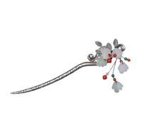 SOIMISS Épingle à Cheveux Accessoire Élégant Rétro en Argenté Miao et Agate, Design Pratique et Facile à Porter Style Vintage Fleurs et Feuilles pour Fête ou Photo