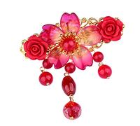 SOIMISS Épingle à Cheveux Vintage Rouge Accessoire Coiffure Rétro Pince à Cheveux Chic et Filles pour Cheongsam et Hanfu 1 Pièce
