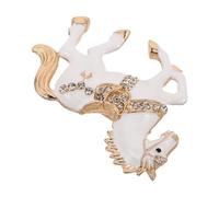 SOIMISS Épingle Vintage Cheval en Alliage Blanc avec Pierres Étincelantes, Épingle Résistante pour Soirées et Rassemblements Formels, Bijou Élégant Année du Cheval 2026