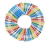 SOIMISS Étiquettes Autocollantes de Codage Couleur Multiformes 50 Pièces Pastilles Adhésives pour Organisation de Boîtes Contenants Alimentaires et Maternelle Couleurs Noir Rouge