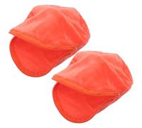 SOIMISS Étui Chauffe-Mains Rond Orange Anti-brûlure en Tissu Doux Fermeture Éclair, Lot de 2, Pochette Isolante pour Protéger Les Mains du Froid en Hiver Bureau ou Étude