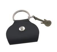 SOIMISS Étui de Rangement pour Médiators Guitare Cuir PU Portable avec Porte-clés Sac Compact pour Plectrums et Accessoires pour Guitaristes Déplacement