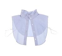 SOIMISS Faux Col Amovible Femme Rayé Décoratif en Coton Léger Bleu Clair Col Chemise 1 Pièce Accessoire Polyvalent pour Pulls et Chemises Style Casual et Professionnel