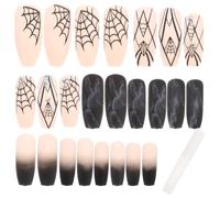 SOIMISS Faux Ongles Pressés pour Halloween Style Classique en Abs, Faciles à Utiliser et Embellissant les Ongles, Jeu de Rôle Soirées Masquées