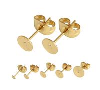 SOIMISS Fermoirs Plats pour Boucles D’oreilles 50 Pièces en Acier Inoxydable Doré 3 Mm, Accessoires Bijoux Support Plat pour Tiges, Adaptés Création DIY et Remplacement Boucles D’oreilles
