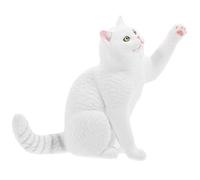 SOIMISS Figurine Chat British Shorthair Blanche Réaliste, Modèle Animal Simulation Décoratif pour Bureau et Maison, Statuette Chat à Poil Court, Éducatif pour Garçon et Filles, 1 Pièce