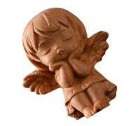 SOIMISS Figurine d'ange en Bois Sculpté Ailes Mini Modèle Artisanal 6X55X48 CM Décoration Religieuse et Jardin Statue d'ange pour Bureau ou Espace Intérieur