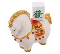 SOIMISS Figurine de Cheval en Résine Blanche Zodiacale - Ornement Décoratif pour Maison et Bureau - Sculpture Animale Symbolique du Zodiaque Chinois pour Étagère Bureau Présent Chance