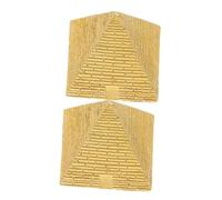 SOIMISS Figurines Pyramidales en Résine Modèle de Pyramide Égyptienne Vintage 2Pcs Décoration Rétro Dorée pour Bureau et Maison Ornement Artisanal Unique