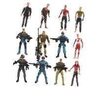 SOIMISS Figurines Soldats Plastique Set Zombies et Mercenaires Modèles Militaires Articulés Jeu Garçon Fille
