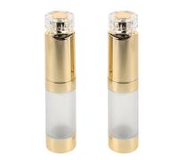 SOIMISS Flacon de Crème Yeux 15ml avec Embout Masseur Silicone Lot de 2 Flacons Airless Rechargeables Transparents de Voyage pour Crème Contour des Yeux
