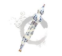 SOIMISS Flûte Hulusi Gourd Instrument Porcelaine Synthétique Chinoise avec Motif Bleu et Blanc Clé Bémol pour Débutants et Apprentissage Musical