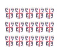 SOIMISS Gobelets en Papier Jetables Décoratifs et Sanitaires Lot de 16 Motif Union Jack pour Fêtes et Réceptions à Domicile