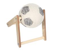 SOIMISS Grattoir Chat Boule Sisal Interactif avec Base Bois à Gratter pour Chats et Chiots Favorise Activité Physique et Santé des Griffes Petit Modèle Football