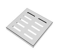SOIMISS Grille D'évacuation en Acier Inoxydable 30x30 Cm, Couverture de Caniveau Carrée Résistante aux Charges Lourdes, Barrière Anti-débris pour Drainage Extérieur, Compatible Tranchées