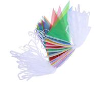 SOIMISS Guirlande de Fanions Triangulaires Multicolores en Polyester, Résistante la Déchirure, Installation Sécurisée pour Mariage et Inauguration en Extérieur