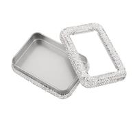 SOIMISS Guitar Pick Holder Box with Rhinestone Tinplate Compact Portable Pick Storage Case with Window for Electric Acoustic Bass Guitar and Ukulele