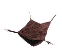 SOIMISS Hamac Suspendu Double Couche pour Petits Animaux, Chaud Hiver | Flanelle Douce et Crochet Métal, Usage en Cage Intérieure, Couleur Café, pour Hamsters, Furets et Rongeurs