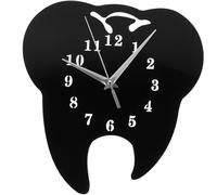 SOIMISS Horloge Murale Décorative Acrylique Silencieuse Forme Dent Design Miroir Moderne pour Bureau et Chambre Facile à Installer