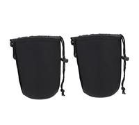 SOIMISS Housses pour Objectif D'appareil Photo Reflex Numérique Isolation Thermique en Néoprène Noir 2pcs Crochet et Cordon Élastique Ajustable pour Ceinture