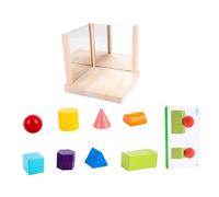 SOIMISS Jeu de Blocs Miroirs en Bois Naturel pour Garçon et Filles, Éducatif de Construction Spatiale, Développement Logique et Motricité Fine, Peinture Non Toxique, Jeu D’éveil Créatif