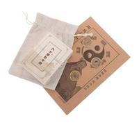 SOIMISS Jeu de Cartes Yi Jing 64 Hexagrammes en Papier Solide Guide de Divination Pièces de Monnaie en Laiton Feng Shui Amulette Cartes Chinoises pour Initiation Prédiction et