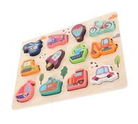 SOIMISS Jeu de Puzzle en Bois Montessori pour Tout-Petits de 1 à 2 Ans Puzzle Éducatif Formes et Couleurs Éveil Sécurité Thème Transports Stimulation Mémoire et Coordination