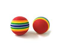 SOIMISS Jouet Balle Arc-en-Ciel Eva Interactif pour Chien Et Chiot, Balle Jeu D'entraînement Solide 3,5 Cm, Lot de 12 Pièces, Jouet De Mastication Léger pour Animaux De Compagnie