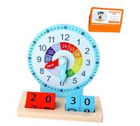 SOIMISS Jouet d'Horloge en Bois pour Garçon et Filles Éducatif Modèle Numérique Cognition Temps Jouet Créatif Apprentissage Prématuré Temps 1 Ensemble