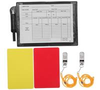 SOIMISS Kit Arbitre Football avec Cartes Jaunes et Standard Sifflets Métalliques Carnet et Stylo pour Enregistrement des Scores et Pénalités Durable et Multifonctionnel pour Matchs