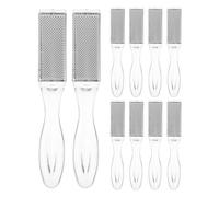 SOIMISS Kit de 10 Râpes Exfoliantes pour Pieds en Acier Inoxydable Transparent - Outil Anti-Callosités pour Talons et Orteils - Soin des Pieds à Domicile et Portable