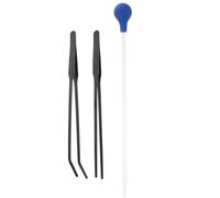 SOIMISS Kit de Nettoyage Aquarium 3 Pièces en INOX Pinces Droites et Courbes Pipette Compte-Gouttes, Outils pour Nourrir Coraux et Nettoyer Réservoir, Accessoires Aquatiques Polyvalents