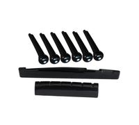 SOIMISS Kit Remplacement pour Guitare Acoustique Noir Chevalet Plastique Sillet et Chevalet Standard Accessoires Portables et Robustes pour Guitaristes