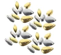 SOIMISS Lames de Leurres Spinnerbait en Métal 400 Pcs - Palettes Reflet Doré et Argenté Taille 11x7, 13x6, 12x5, 15x11 Mm - Accessoires pour Pêche en Eau Douce et Eau Salée, Outils