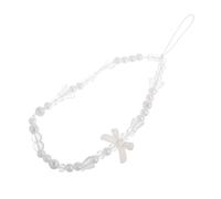 SOIMISS Lanière Blanche pour Téléphone Portable avec Nœud Perle Artificielle Cordon pour Coque de Téléphone Porte-clés et Accessoire Mode