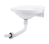 SOIMISS Lavabo Mural sans Perçage Blanc en Plastique, Évier Gain de Place Demi-cercle Rangement Intégré, Lavabo Compact Moderne pour Salle de Bain ou Balcon