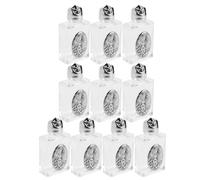 SOIMISS Lot de 10 Flacons d'eau Bénite Catholique en Alliage 15 ML, Mini Bouteilles Carrées Argentées en Relief, Décor Religieux pour Baptêmes, Pèlerinages et Voyages Spirituels