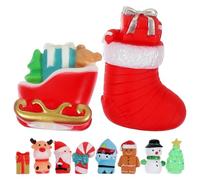 SOIMISS Lot de 10 Marionnettes à Doigts de Noël en Silicone Mini Jouets pour Garçon et Filles Personnages Festifs Père Noël Bonhomme de Neige Renne - Jouets Préscolaires pour Contes