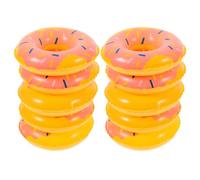 SOIMISS Lot de 10 Mini Bouées Décoratives Orange de Beignet, Accessoires pour Maison de Poupée, Décoration Miniature pour Fête Piscine et Bain, Ornements Mini Natation, Surface Lisse