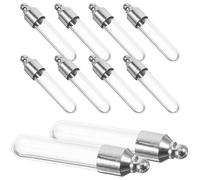 SOIMISS Lot de 10 Mini Bouteilles en Verre Transparent à Vis 6Mm Fioles Décoratives Bouchons Nickelés Pendentifs pour Souvenirs Parfums Souhaits et Organisation Voyage