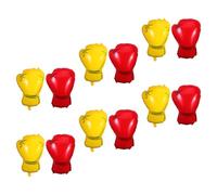 SOIMISS Lot de 12 Ballons en Aluminium de Moufles de Boxe Rouges et Jaunes Décoration d'Anniversaire Thème Boxe pour Fête Sportive Accessoires Gonflables Réutilisables pour Soirée Catch