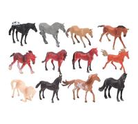 SOIMISS Lot de 12 Figurines de Chevaux Miniatures en Plastique, Jouets Décoratifs Réalistes pour Garçon et Filles, Modèle 3D Petit Cheval, pour Anniversaire, Décoration de Gâteau et Jeux