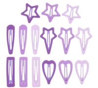 SOIMISS Lot de 15 Barrettes à Cheveux en Métal Violet pour Petites Filles Pinces Étoiles Cœurs Gouttes et Rectangles Clips Légers et Variés pour Anniversaires Mariage et Usage