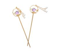 SOIMISS Lot De 2 Baguettes à Cheveux En Strass Vintage 15 Cm Pompons Pour Coiffure Classique Femme Cérémonie Mariage