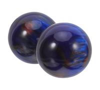 SOIMISS Lot de 2 Balles de Thérapie pour Mains 50 Mm en Résine Imitation Marbre Bleu, Sphères Rotatives pour Stimulation Circulation Sanguine et Décoration de Bureau